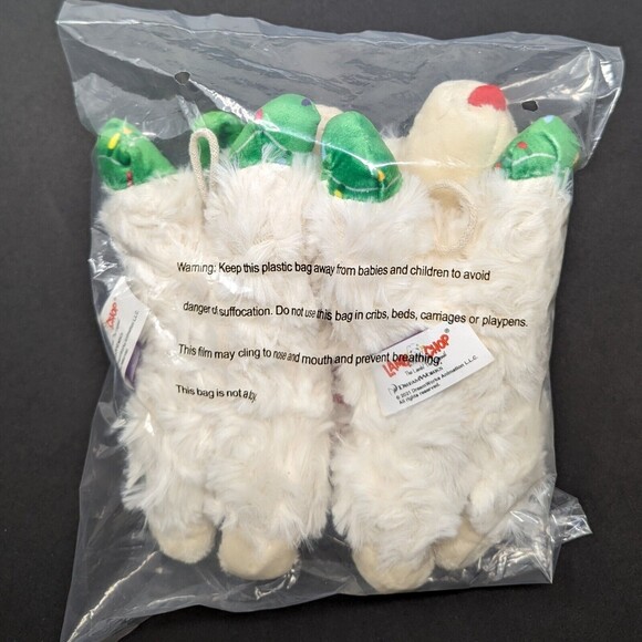 Pack Of 2 Lamb Chop Dog Toy 6" Squeaks with Green Ears Christmas Lights New - Picture 4 of 10